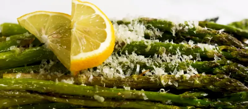 Roasted asparagus with Paleo mustard shallot sauce